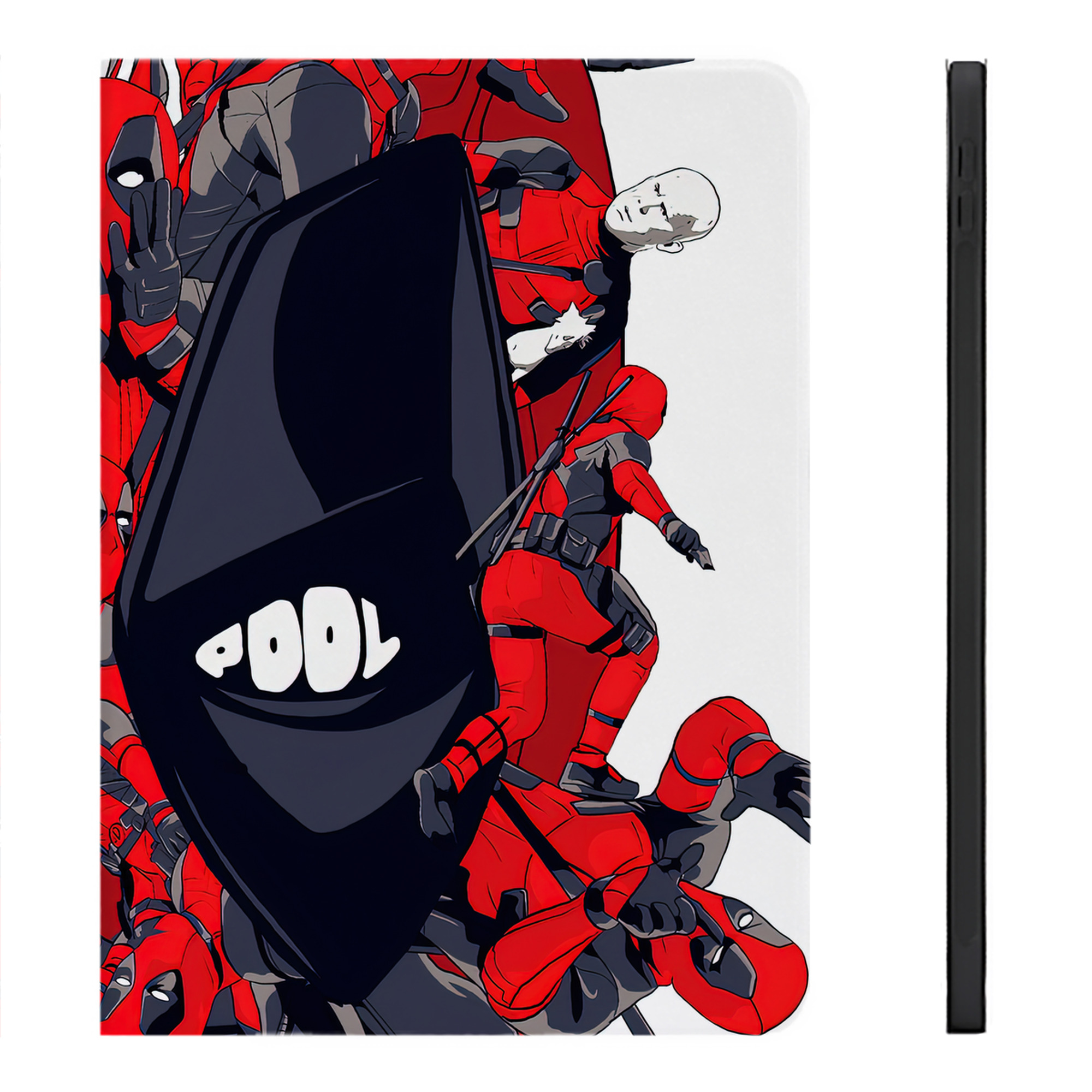 （画像用） Deadpool デッドプール IPadケース ペンホルダー付き ブックスタイルデザイン